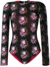 La Doublej Printed Longsleeve Swimsuit In Mini Persephone