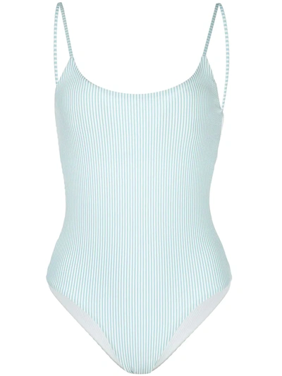 Onia Gabriella Striped Swimsuit In Blue