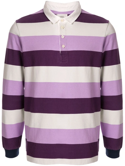 Kent & Curwen Striped Pattern Polo Shirt In Purple