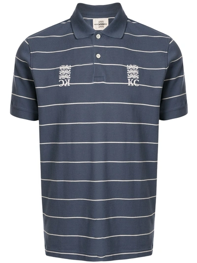 Kent & Curwen Striped Pattern Polo Shirt In Blue