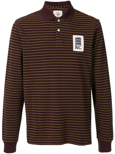 Kent & Curwen Striped Pattern Polo Shirt In Red