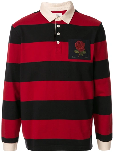 Kent & Curwen Striped Pattern Polo Shirt In Red