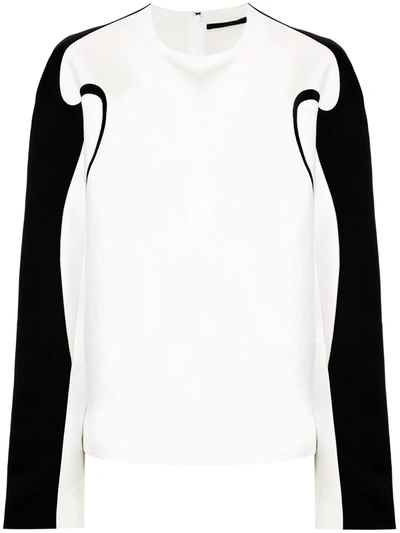 Haider Ackermann Boxy Fit Contrast Piping Top In White