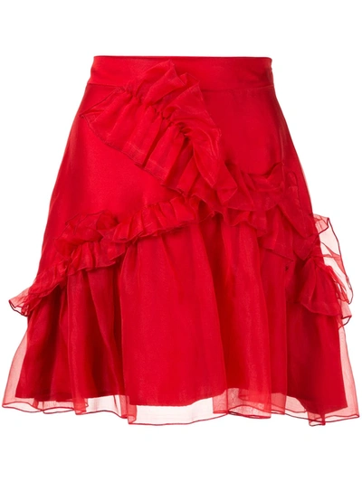 Macgraw Souffle Skirt In Red