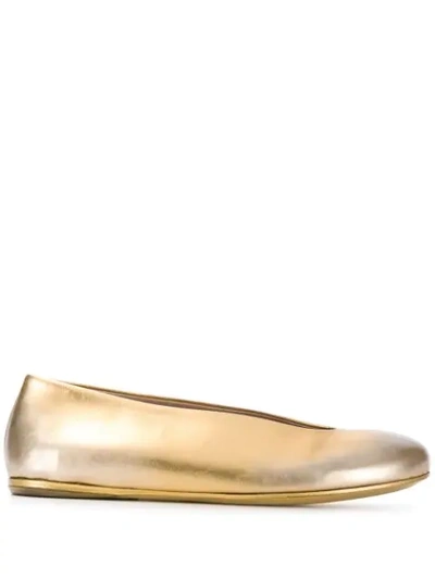 Marsèll Metallic Slip-on Ballerinas In Gold