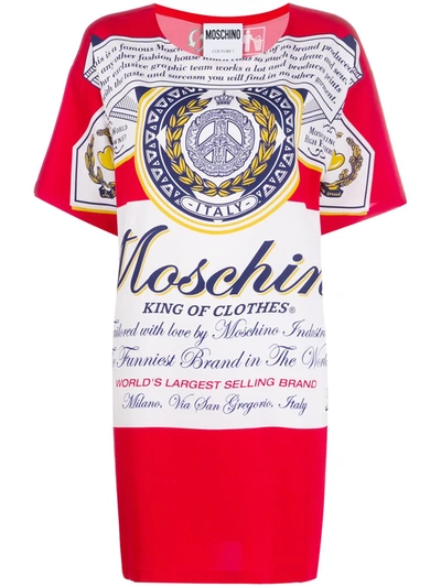 Moschino Printed T-shirt Dress In Red
