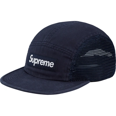 Pre-owned Supreme  Mesh Side Panel Camp Cap Navy