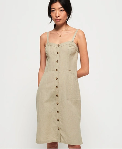 Superdry Mila Midi Dress In Khaki