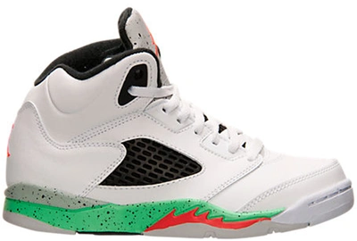 Pre-owned Jordan 5 Retro Poison Green (ps) In White/infrared 23-light Poison Green-black