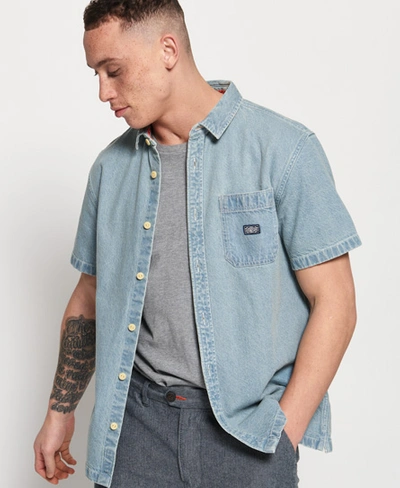 Superdry Union Short Sleeve Shirt In Blau