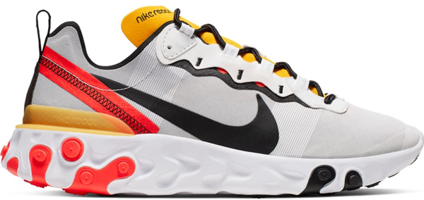 Pre Owned Nike React Element 55 White Black Crimson Gold In White Black Bright Crimson University Gold Modesens