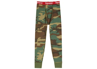 Pre-owned Supreme Hanes Thermal Pant (1 Pack) Fw19 Woodland Camo