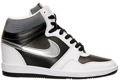 Pre-owned Nike Force Sky High Black Metallic Silver White (women's) In Black/metallic Silver-white
