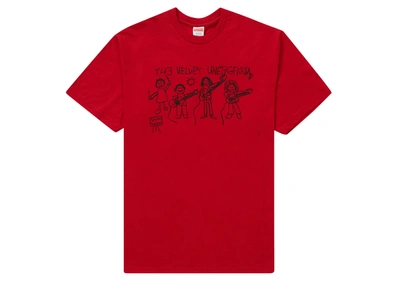 Pre-owned Supreme  The Velvet Underground Drawing Tee Red
