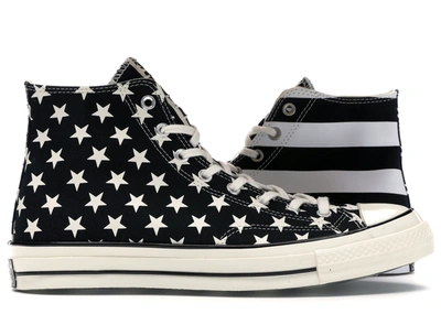 Pre-owned Converse  Chuck 70 Archive Restructured Hi American Flag Black White In Black/white-egret