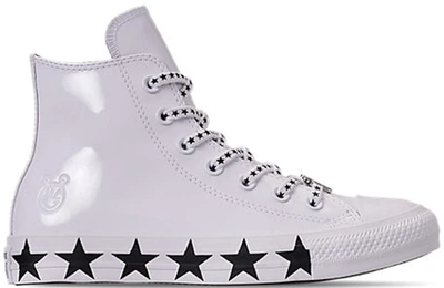 Pre-owned Converse Chuck Taylor All Star Hi Miley Cyrus White Black Stars (women's) In White/black