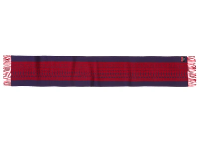 Pre-owned Supreme  Logo Repeat Scarf Navy