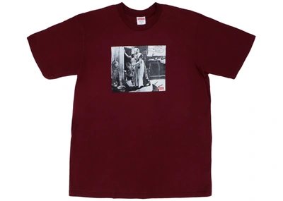 Pre-owned Supreme  Mike Kelley Hiding From Indians Tee Burgundy