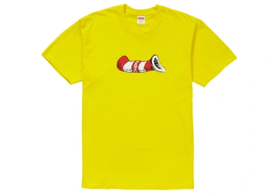 Pre-owned Supreme  Cat In The Hat Tee Yellow