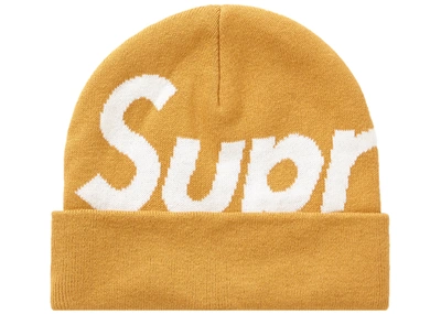 Pre-owned Supreme Big Logo Beanie (fw19) Dark Gold