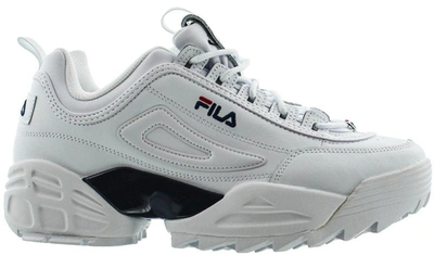 Pre-owned Fila Disruptor 2 Lab White In White/ Navy- Red
