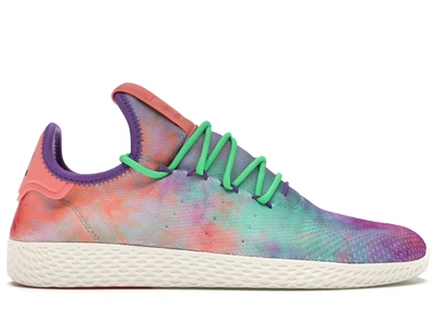 Pre-owned Adidas Originals  Tennis Hu Pharrell Holi Tie Dye In Chalk Coral/flash Green/lab Purple