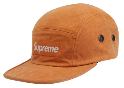 Pre-owned Supreme Washed Canvas Camp Cap (fw19) Orange