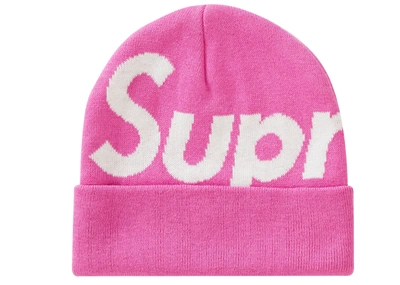 Pre-owned Supreme Big Logo Beanie (fw19) Magenta