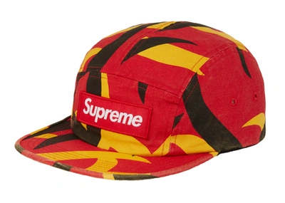 Pre-owned Supreme Military Camp Cap (fw19) Red Tribal Camo