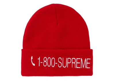 Pre-owned Supreme  1-800 Beanie Red