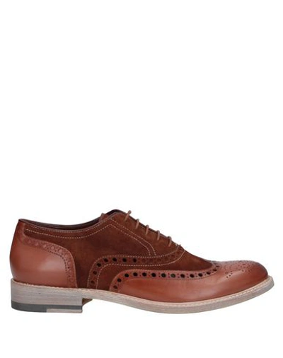 Santoni Laced Shoes In Brown