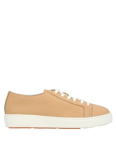 Santoni Sneakers In Light Brown