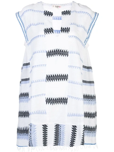 Lemlem Aster Swing Kaftan Dress In White