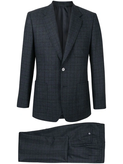 Gieves & Hawkes Check Pattern Suit In Blue