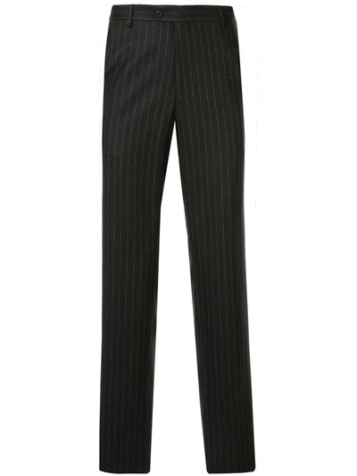 Gieves & Hawkes Pinstripe Tailored Trousers In Grey