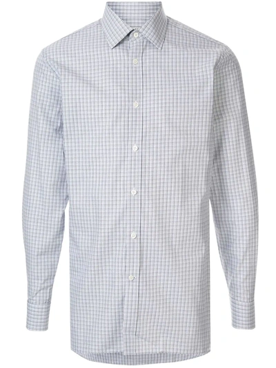 Gieves & Hawkes Check Pattern Shirt In Blue