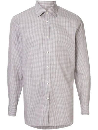 Gieves & Hawkes Check Pattern Shirt In Brown