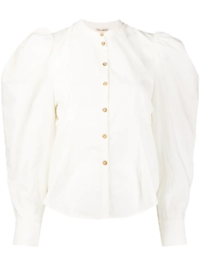 Ulla Johnson Willa Structured Puff-sleeve Blouse In White