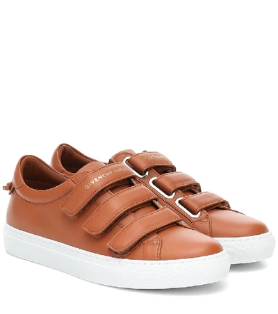 Givenchy Urban Street Low-top Sneakers W/ Straps In Brown