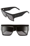 Celine Men's Chunky Rectangle Solid Acetate Sunglasses In Grey