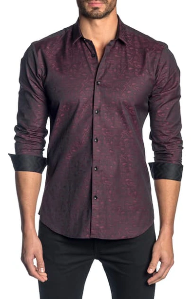 Jared Lang Slim Fit Button-up Shirt In Burgundy