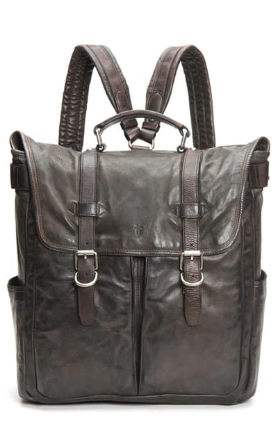 Frye Men's Murray Antiqued Leather Buckle Backpack In Carbon