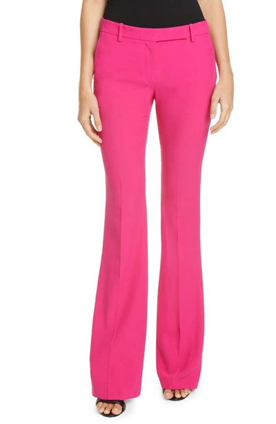 Alexander Mcqueen Leaf Crepe Slim Bootcut Pants In Pink