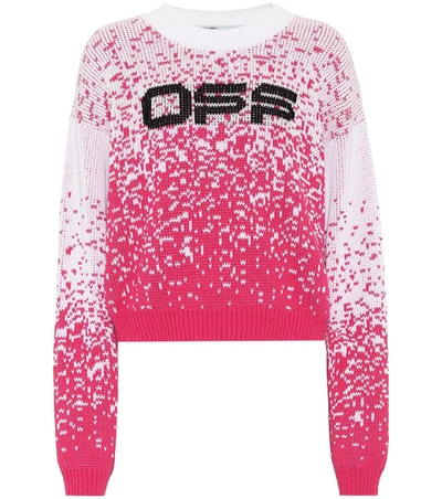 Off-white Degrade Logo-embroidered Sweater In Pink