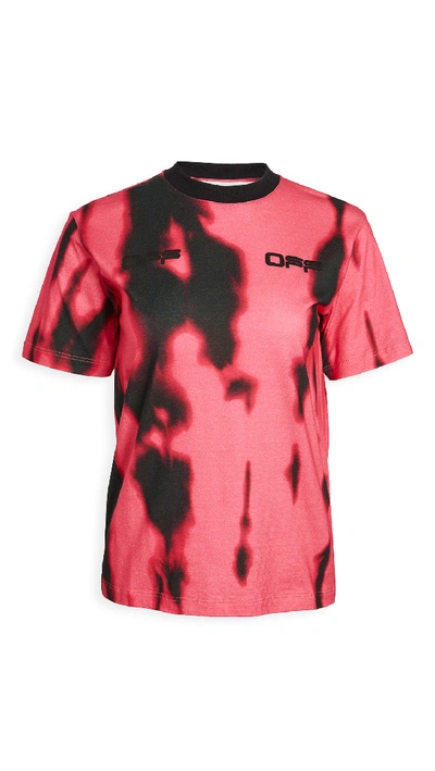 Off-white Tiger Dyed Casual Tee In Fuchsia
