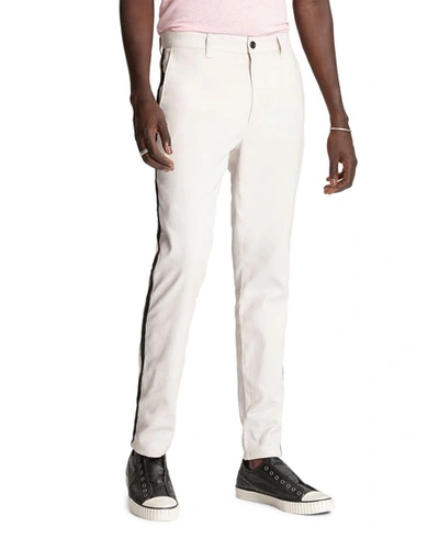 John Varvatos Men's Lenny Side-stripe Chino Pants In Oat