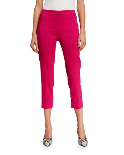 Theory Eco Crunch Wash Basic Pull-on Trousers In Magenta