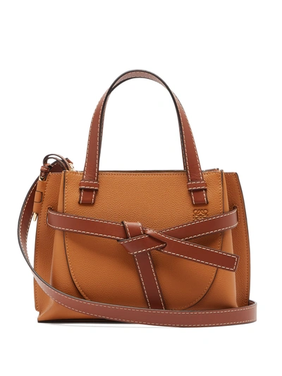 Loewe Gate Top-handle Small Leather Tote Bag In Brown