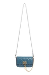 Givenchy Pocket Mini Pouch Convertible Clutch/belt Bag - Golden Hardware In Oil Blue