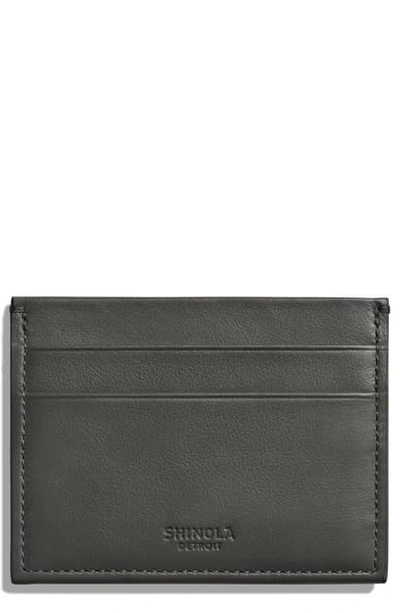 Shinola Men's Leather Card Case In Asphalt